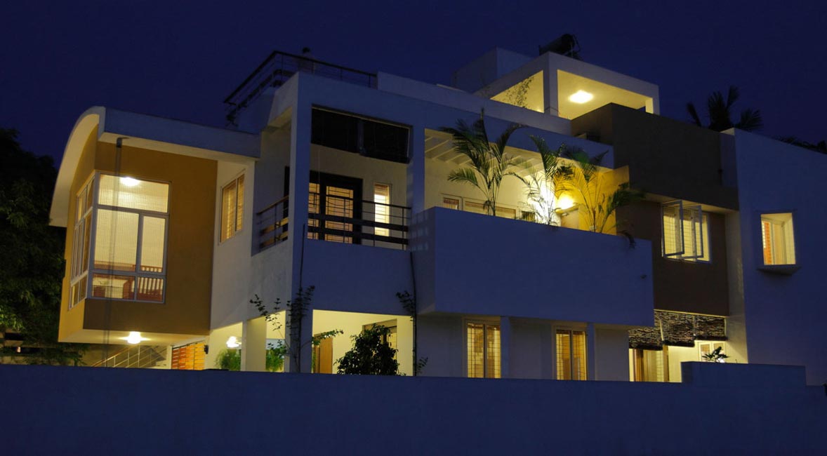 Achuthan residence, night view